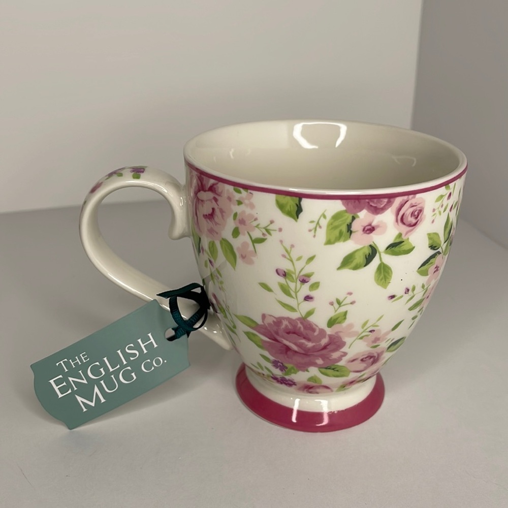 COPY - English Mug Co. Fine China Footed Mug with Floral Design for Coffee, Tea…